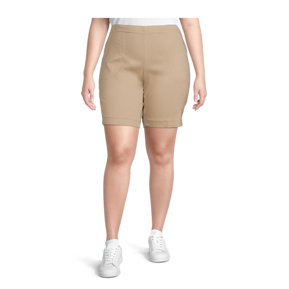 Just My Size Women’s Plus Size Brownstone 2 Pocket Shorts Size 2X NEW